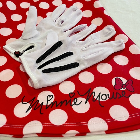 New Hot Topic Minnie Mouse Dress Womens Small Disney Gloves Halloween Costume - Picture 4 of 7